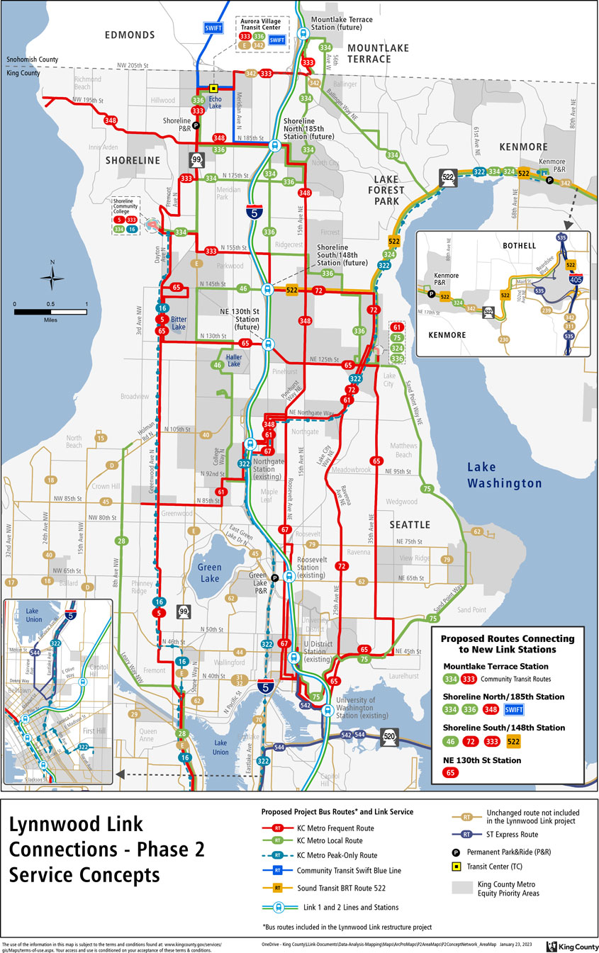Lynnwood Link Connections Phrase 2 Concept Network Area Map