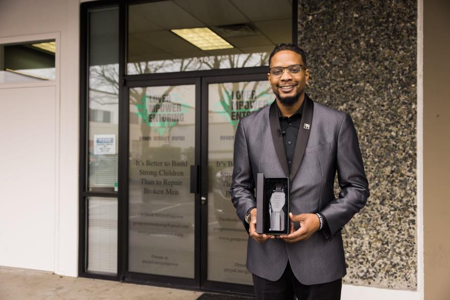 Kendrick Glover, winner of the 2022 Larry Gossett Award