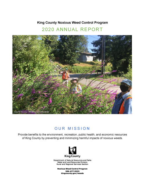 2020 Annual Report of the King County Noxious Weed Control Program - click to download file