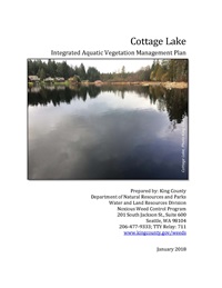 Cottage Lake IAVMP January 2018 Cover Page - click to download document