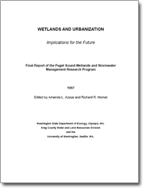 Report of the Puget Sound Wetlands and Stormwater Management Research Program