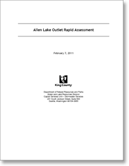 Allen Lake outlet reconnaissance report cover, King County, Washington