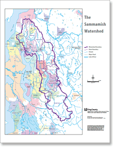 Sammamish Watershed map, King County, Washington