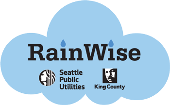 a blue cloud with two agency logos - Seattle Public Utilities and King County