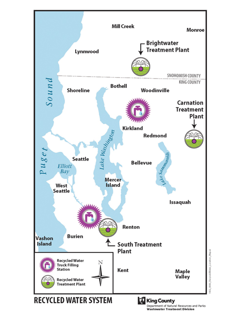 map of King County Recycled Water System