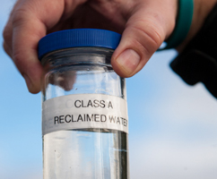 recycled water in a glass jar