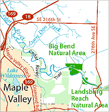 Big Bend/Landsburg Reach Location map