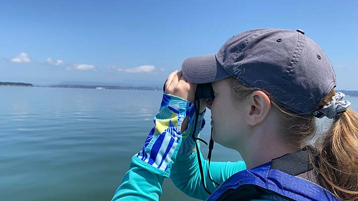 King County Marine Biologist surveying Puget Sound