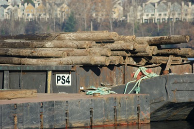 Barge with Pilings