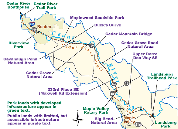 Cedar River Access Map