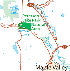 Location Map for Peterson Lake Natural Area near Maple Valley