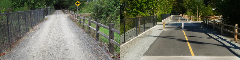 Before and after on the East Lake Sammamish trail