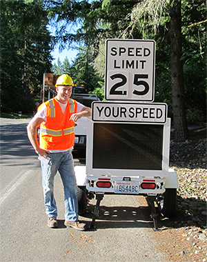 Roads sign technician and radar speed trailers.