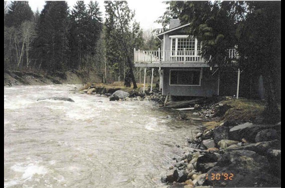 Undermined house along the Raging River