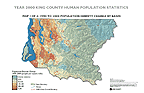 King County 1990-2000 Population Density Change by Drainage Basin